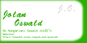 jolan oswald business card